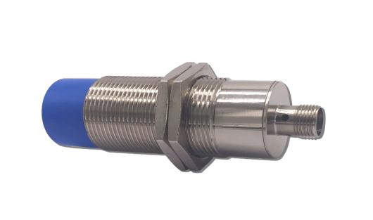 Stainless steel cylindrical sensor with blue cap