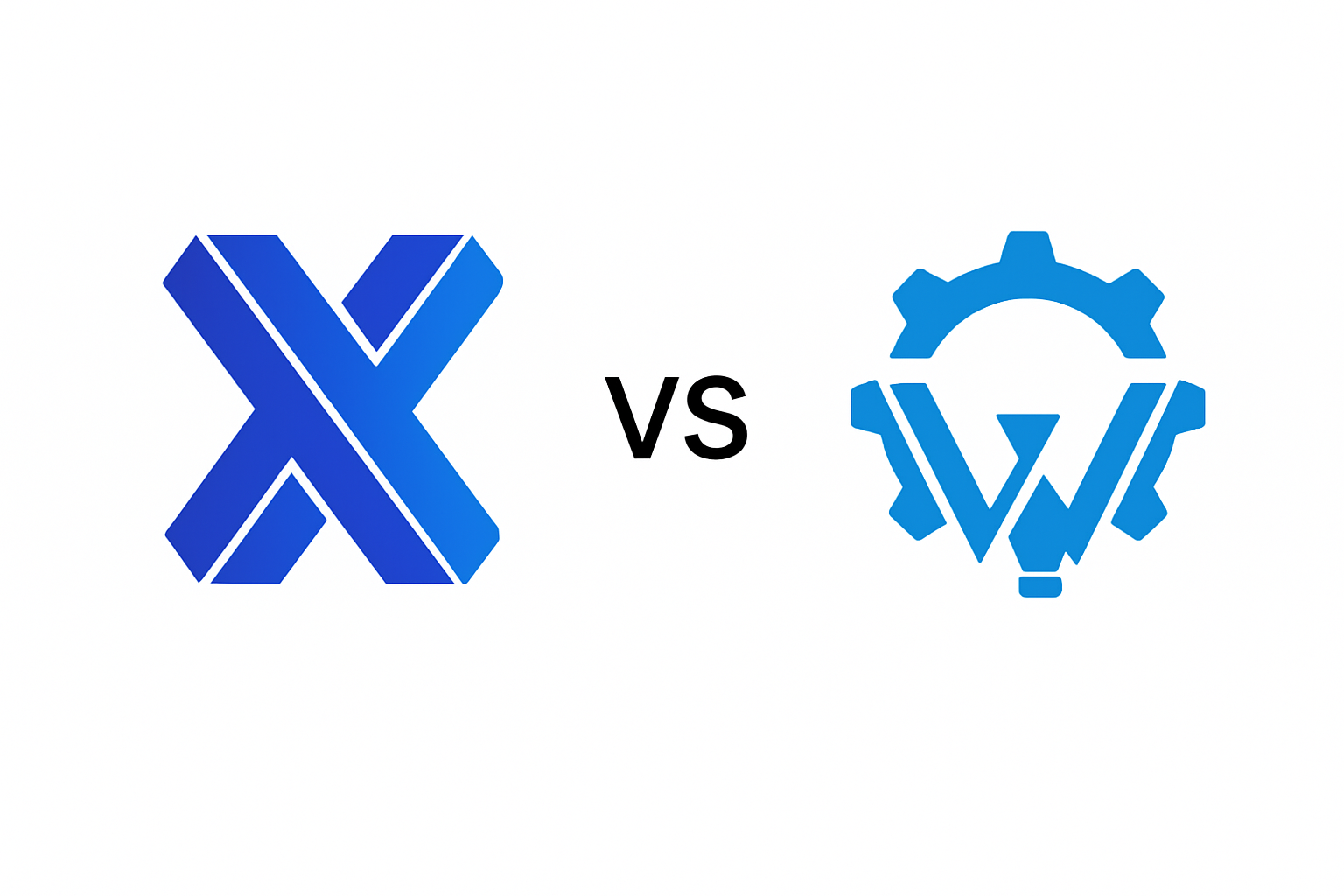X logo versus gear logo