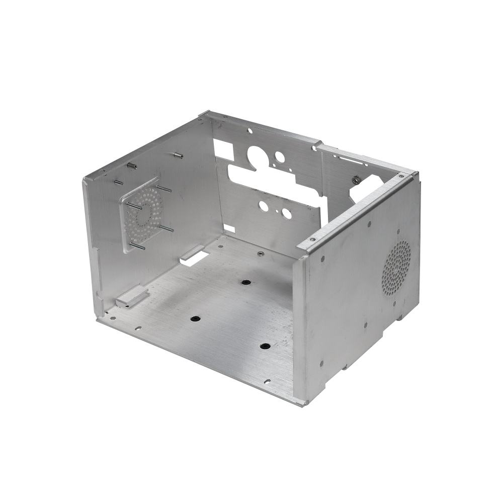 Metal computer case frame with cutouts