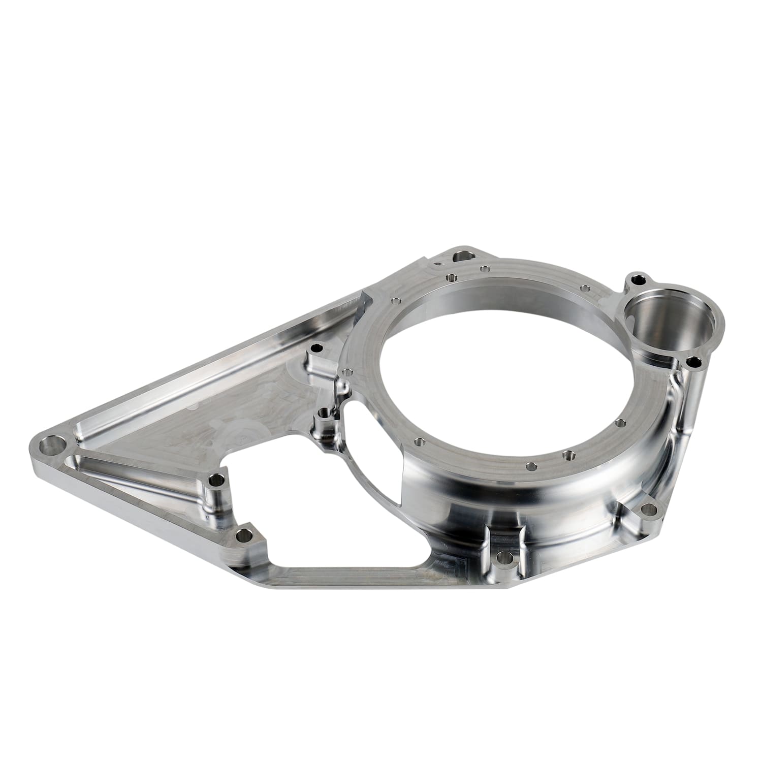 Machined aluminum component for industrial machinery.