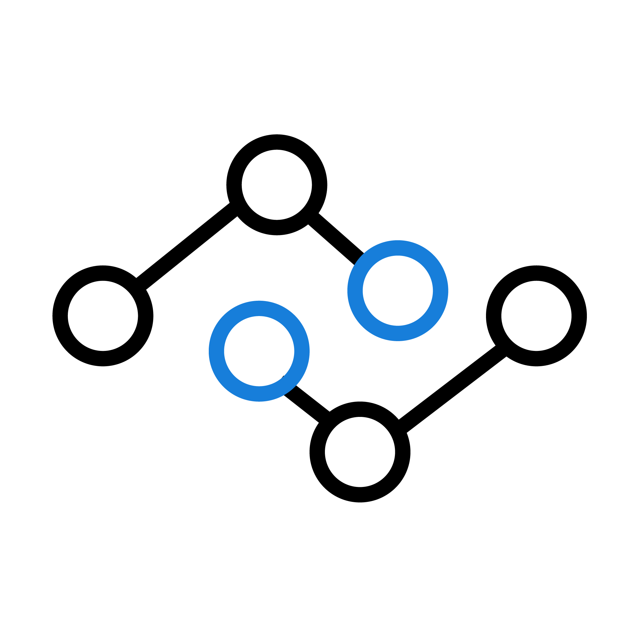 Connected nodes diagram on white background