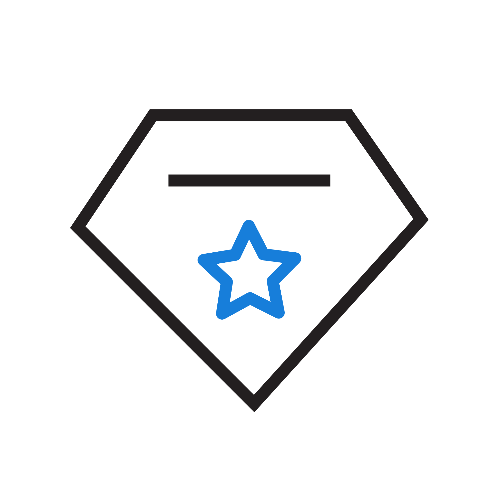 Diamond icon with blue star inside