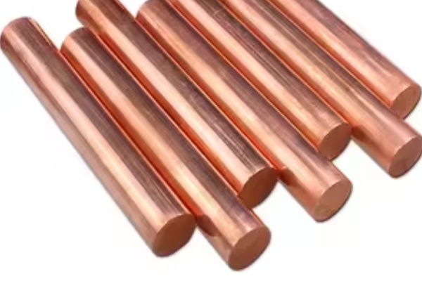 Copper rods arranged in parallel rows