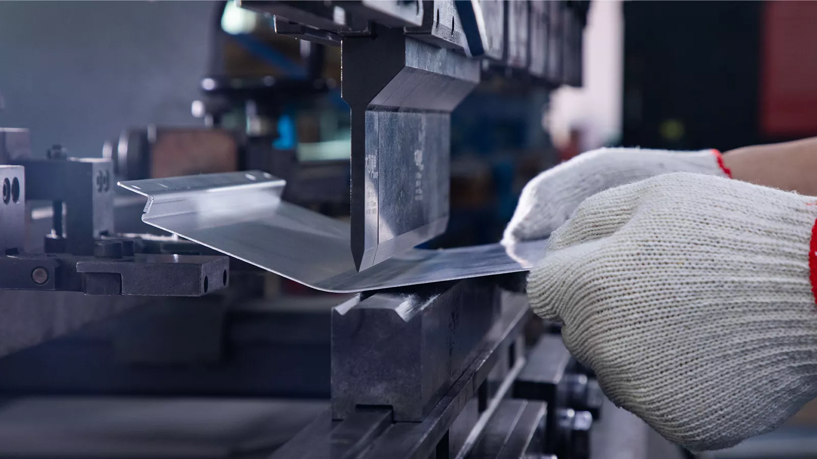 Sheet metal bending with press brake machine.