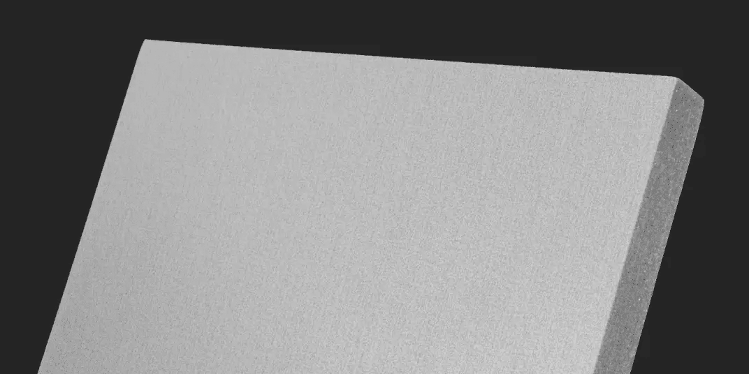 Gray textured foam board corner