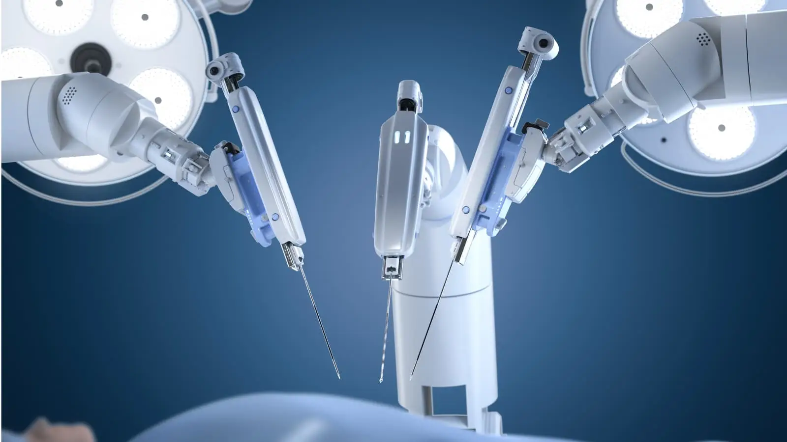 Robotic surgical arms in operating room