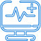 Medical monitor with heartbeat waveform icon