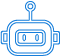 Blue robot head icon with antenna