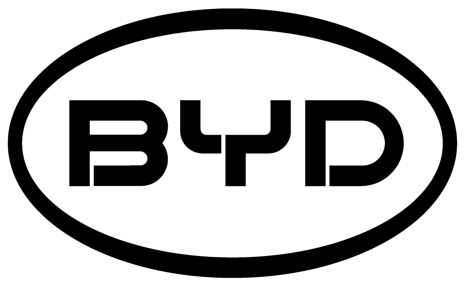 BYD logo in black oval