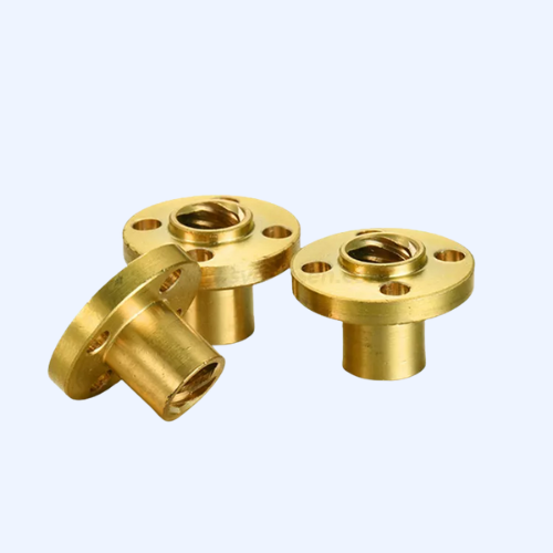 Brass threaded flanges on display