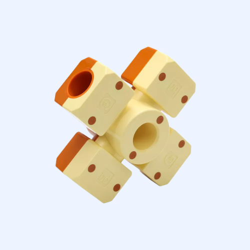 Yellow L-shaped building blocks for kids
