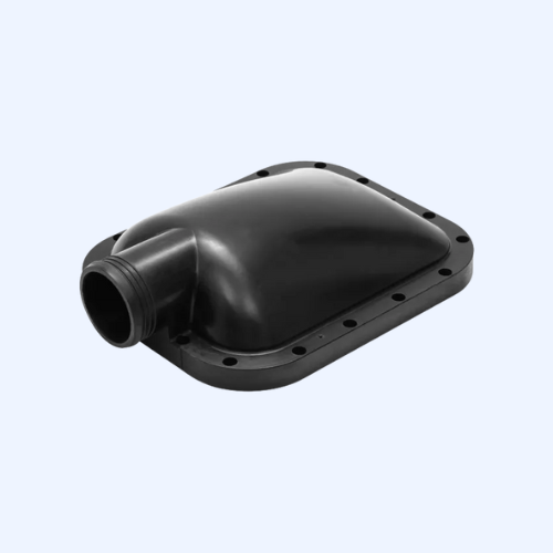 Black plastic automotive intake manifold cover