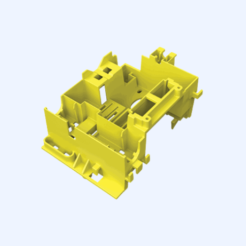 3D model of yellow plastic electronic enclosure