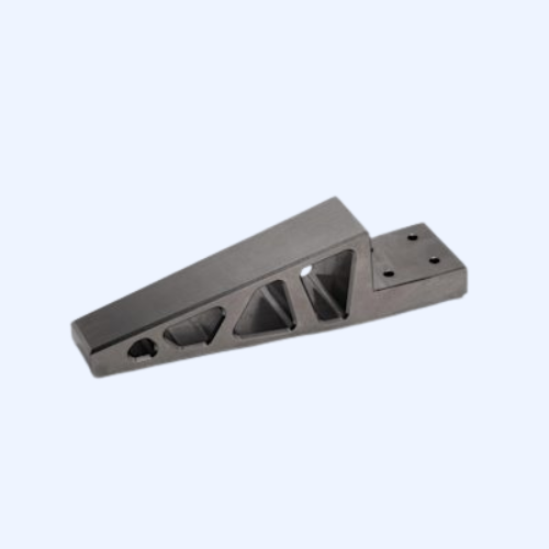 Metal bracket with multiple geometric cutouts