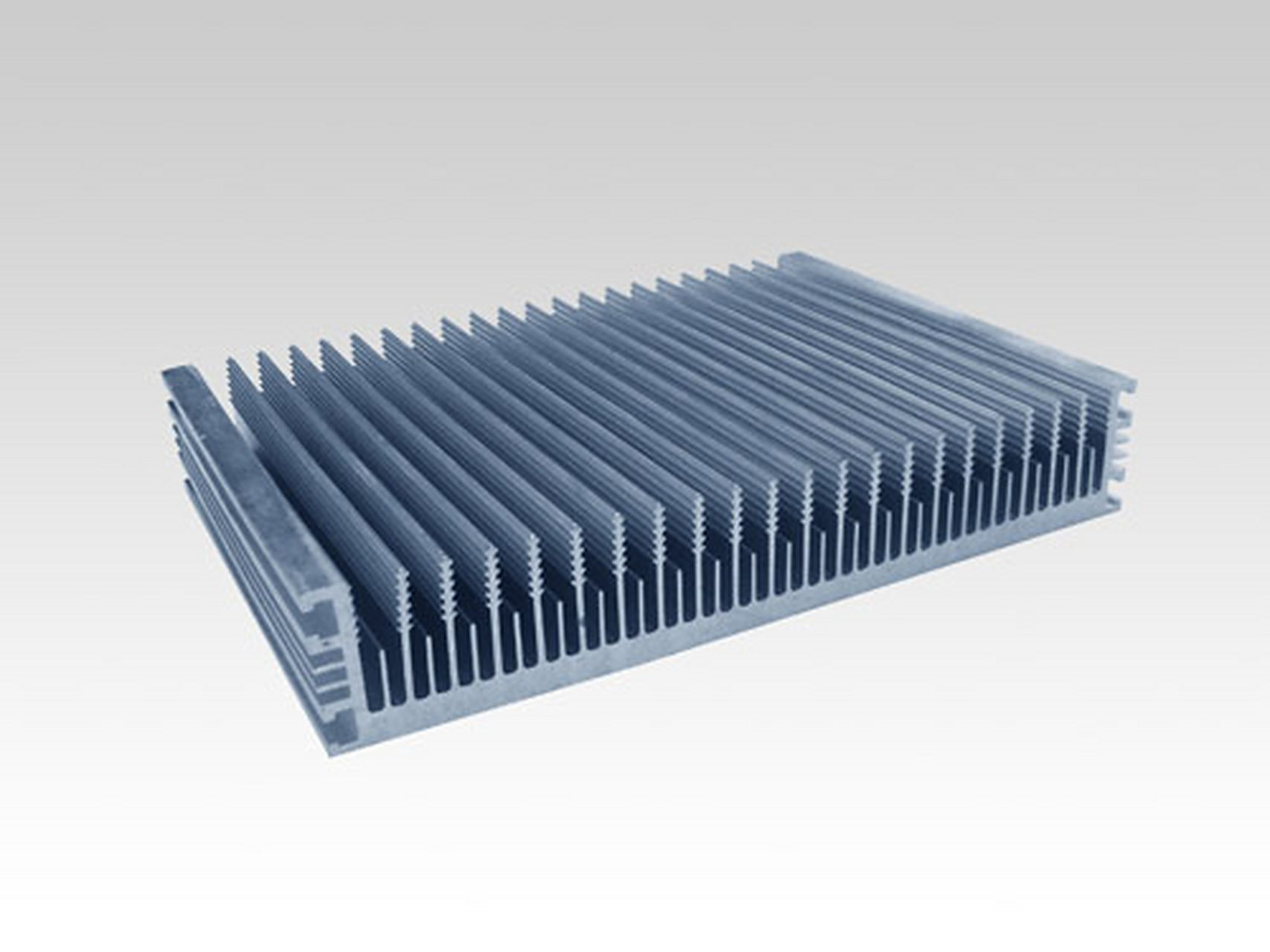 Silver metal heat sink with fins for cooling