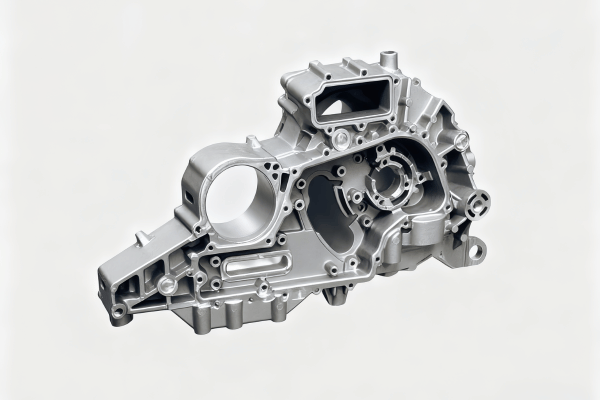Engine housing component on white background.