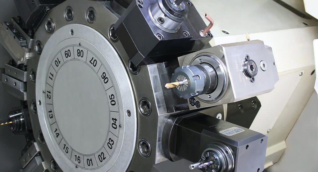 mill-turn centers use live tools for cross-holes.